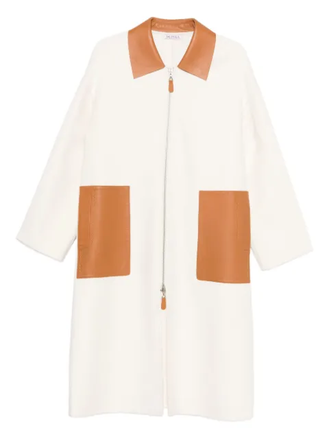 Liska leather-trim coat Neutrals E6110259
