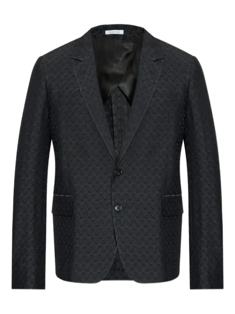 Alexander McQueen skull-print two-button blazer Black 827198QRABU