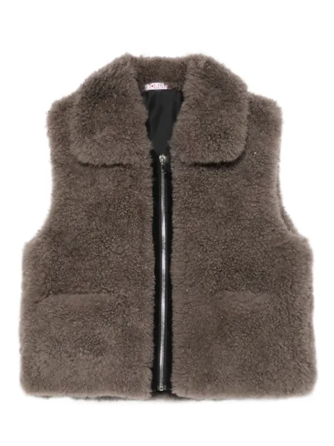 Liska shearling zip-up gilet Brown YTAMQ2502