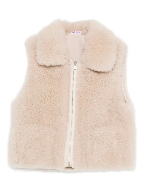 Liska shearling zip-up gilet Neutrals YTAMQ2502