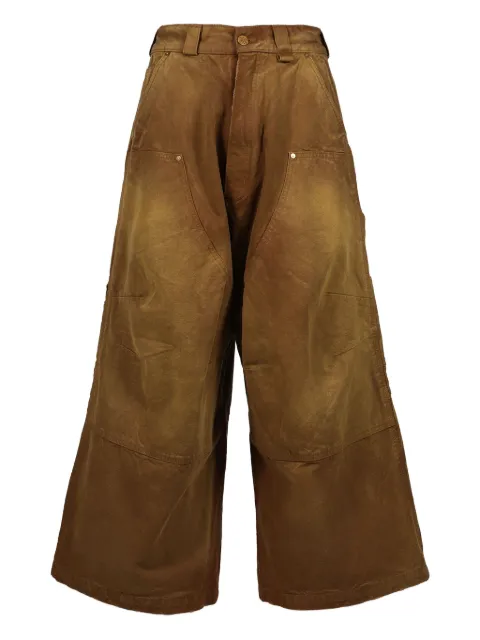 Willy Chavarria cotton wide-leg trousers Brown WCBTM0005015