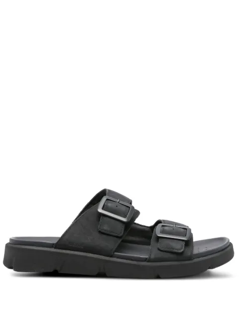 Geox Xand double buckle leather sandals Blue U46BGA00032C4002