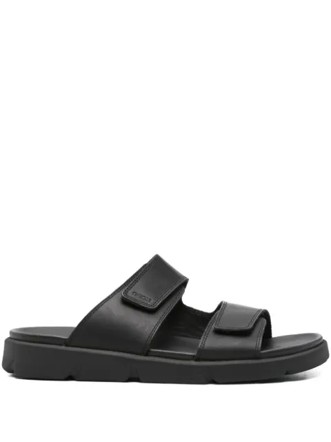 Geox double-strap leather slippers Black U35BGB00085C9999