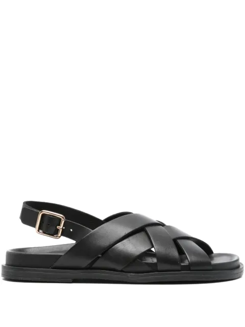 Geox Adelash crossover leather sandals Black D55YWA00043C9999