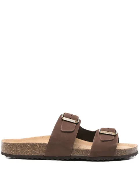Geox Brionia double-buckle slippers Brown D35LSL00032C6009
