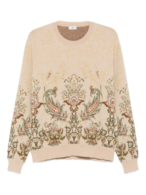 ETRO paisley-pattern crew-neck sweater Neutrals MRKF0096AQ177