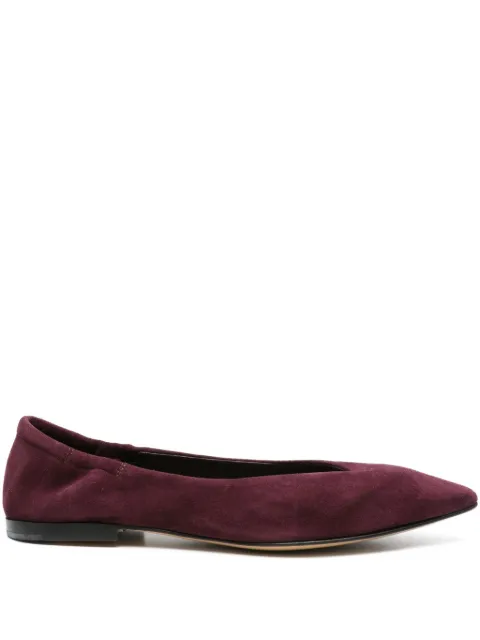 Pomme D´Or pointed-toe suede ballet flats Red 1000CAMOSCIO