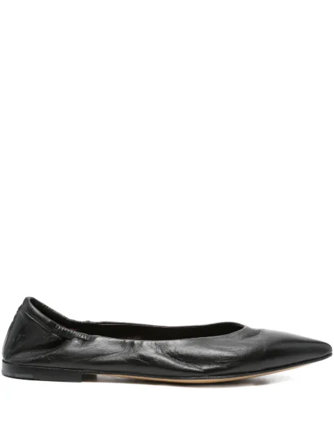 Pomme D´Or Glove pointed-toe leather ballet flats Black 1000GLOVE