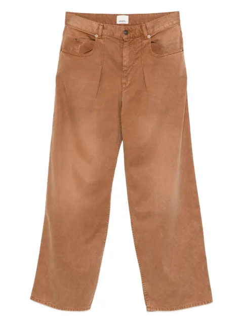 ISABEL MARANT pleat cotton straight-leg jeans Brown PA0554FAB1H07I