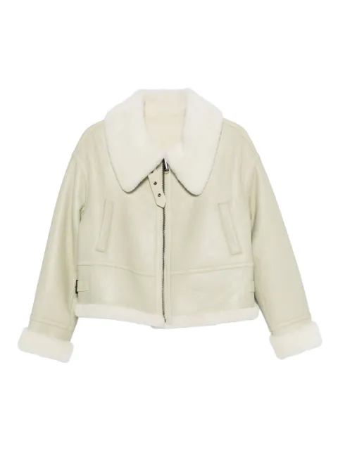 Liska shearling biker jacket Green KL25D002