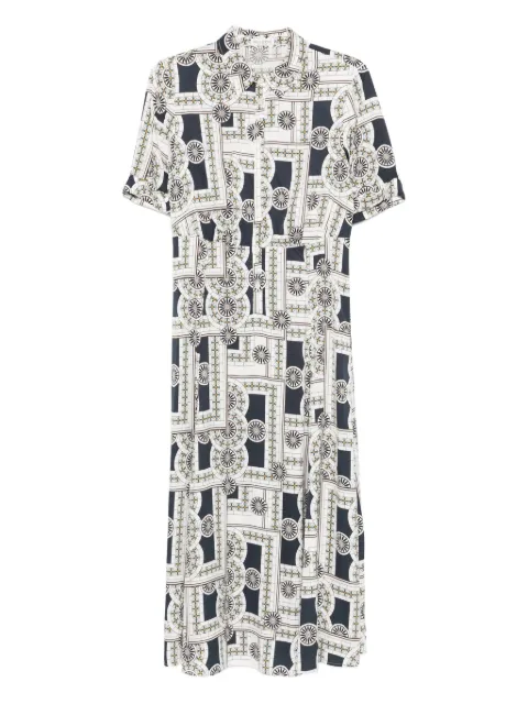 Marc O'Polo geometric-print midi dress White 504120821189