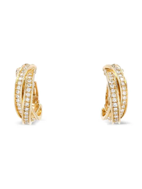 Cartier yellow gold Trinity diamond earrings Gold 422029