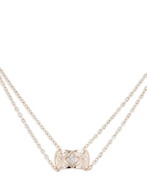 CHANEL Pre-Owned pink gold Coco Crush diamond necklace Pink 421881