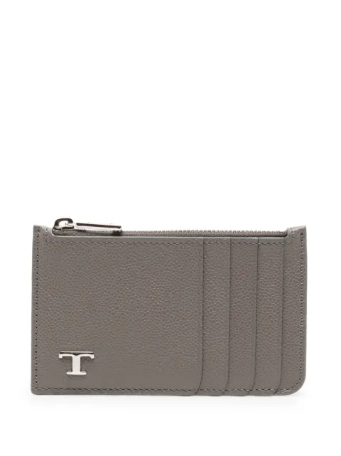 Tod's logo-plaque zip-fastening cardholder Grey XAMTSYF8300UGA