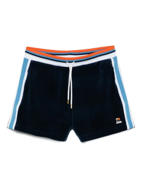 Casablanca Montagne side-stripe velvet shorts Blue WPF25JTR27601