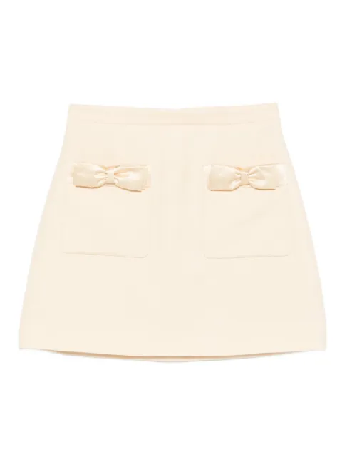 Valentino Garavani bow-pocket mini skirt Neutrals BRADP61CF