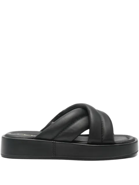 Clarks 35mm Alda quilted cross-strap sandals Black CL26179276