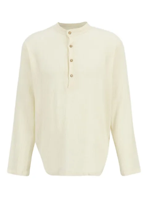 SPIRITUM TULUM long-sleeve cotton-gauze T-shirt Neutrals GS