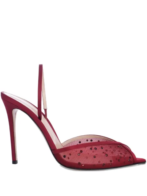 Andrea Wazen 105mm Katy slingback pumps Red KATSL105SMHBOR