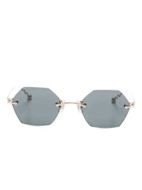 Megane and Me Luca geometric-frame sunglasses Silver LUCA