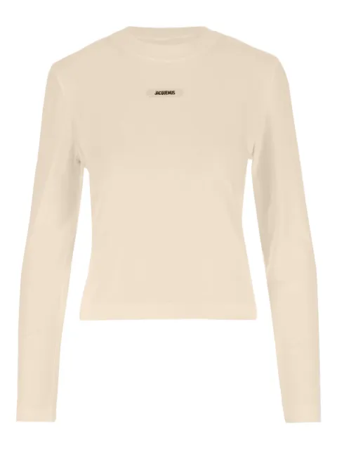 Jacquemus Le Gros Grin logo-detail long-sleeve T-shirt Neutrals TSW00155AJ00124