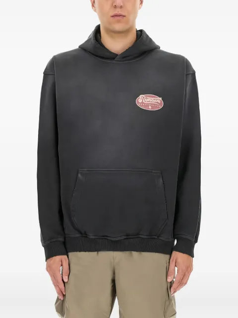 Represent logo-detail hoodie Black MLM4386171