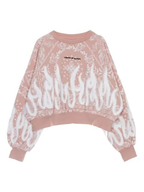 Vision Of Super flame print sweatshirt Pink VSD00215SFML