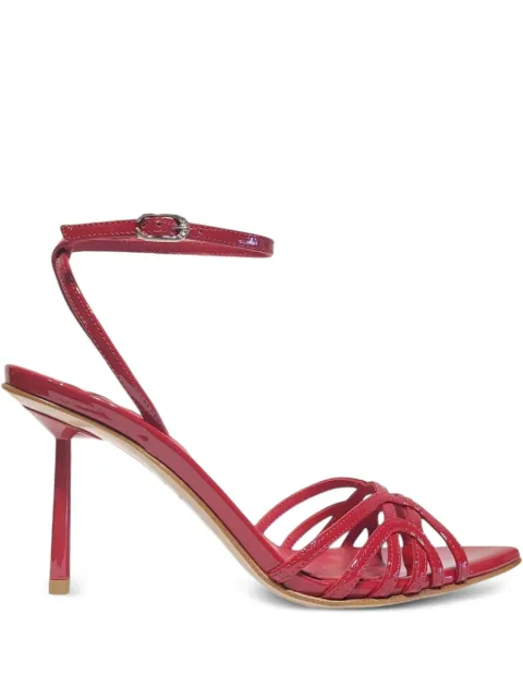 Le Silla 80mm Bella patent-leather ankle-strap sandals Red 6642A080L3PPKAB