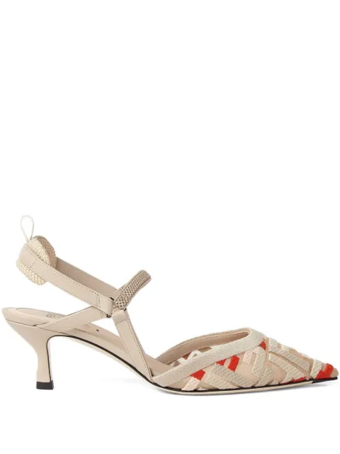FENDI Colibrì FF-motif slingback pumps Neutrals 8J8558AORM