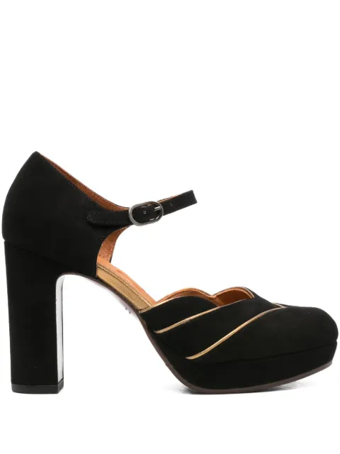 Chie Mihara 100mm platform gold-detail sandals Black CARINI
