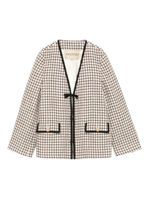 Valentino Garavani Light Tweed Pied De Poule Jacket Neutrals BCE4H59F0