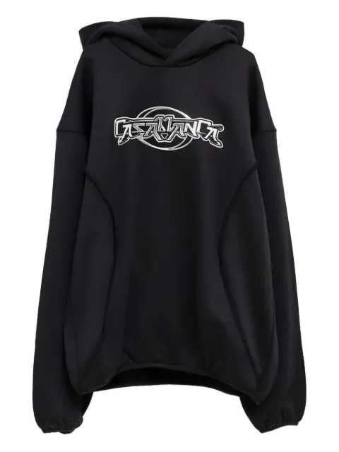 Casablanca panelled logo hoodie Black UAW25JTP42601M