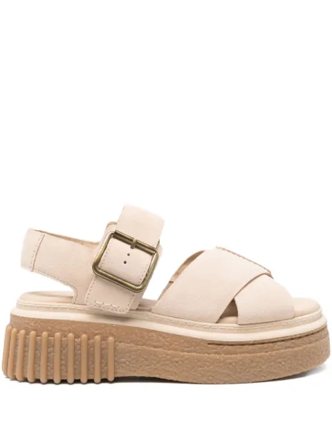 Clarks 50mm Evamar buckle-fastening platform sandals Neutrals CL26181202