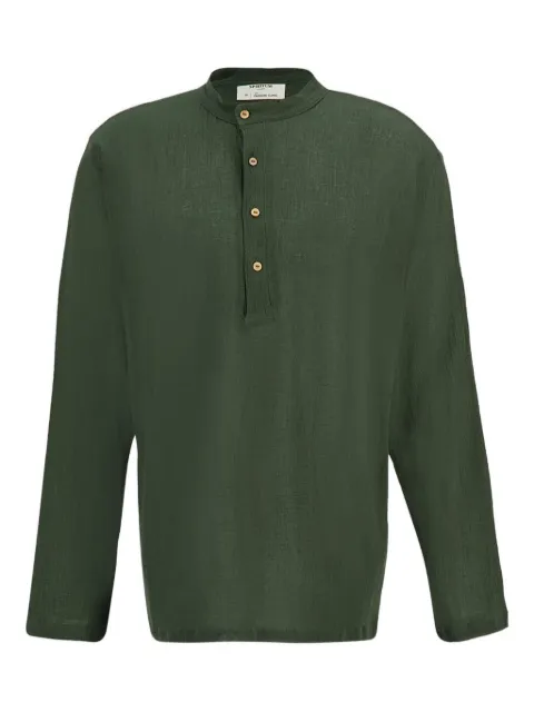 SPIRITUM TULUM button-down cotton-gauze shirt Green GS
