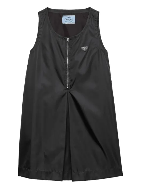 Prada mini pleat-detail half-zip dress Black 230739SOOO1WQ8