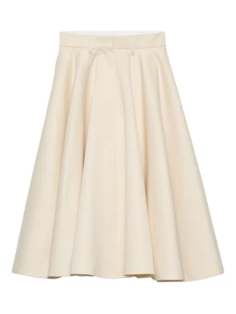 Prada triangle-logo flared midi skirt Neutrals P132JHSOOO10YP