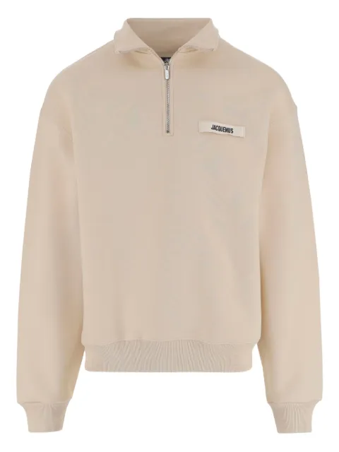 Jacquemus The Gros Grain high-collar logo sweatshirt Neutrals SSM00313AJ00174