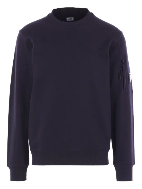 C.P. Company diagonal raised fleece crewneck Lens sweatshirt Blue RCCMSS713A005086W888