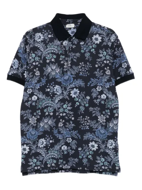 ETRO floral-print polo shirt Blue MRMD0004AK933