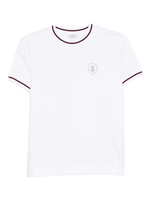 Brunello Cucinelli embroidered-detail cotton t-shirt White M0T81VD110CGV62