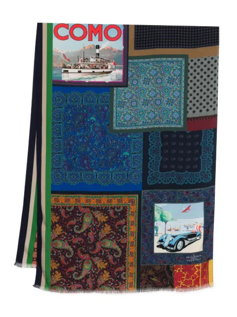 Pierre-Louis Mascia patchwork paisley scarf Brown ALOESW065X200A