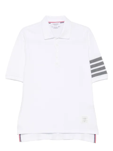 Thom Browne four-stripe cotton polo shirt White MJP136G07976100