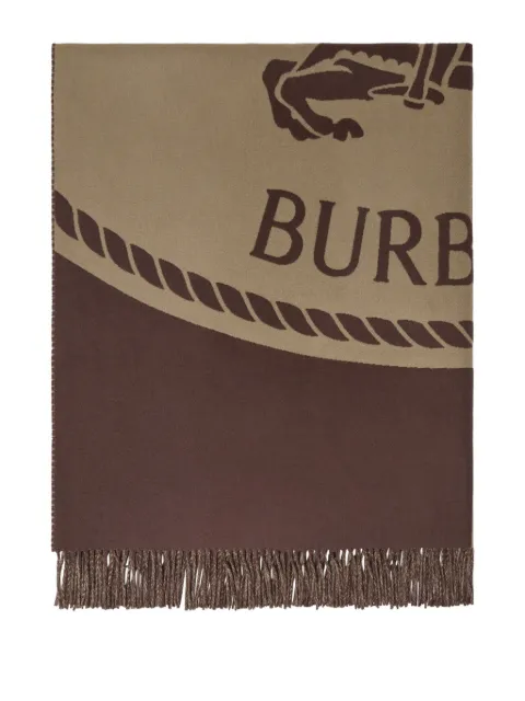 Burberry Knight stamp wool blanket Brown 8109849