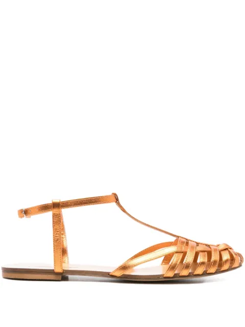 Anna F. 512 leather T-bar sandals Orange 512