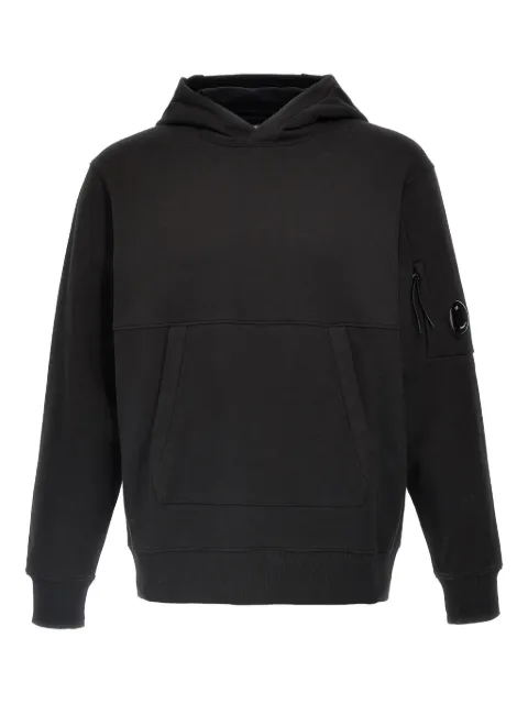 C.P. Company diagonal raised fleece hooded Lens sweatshirt Black RCCMSS714A005086W999
