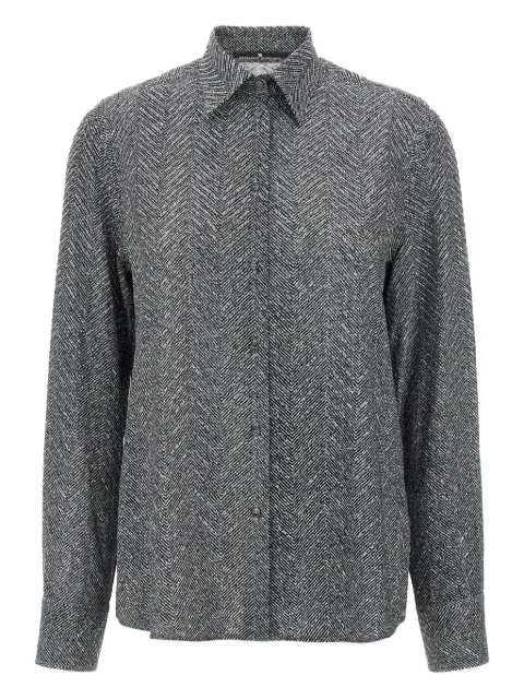 Ermanno Scervino rhinestone-embellishment herringbone shirt Grey D472K322CTZFYS4706