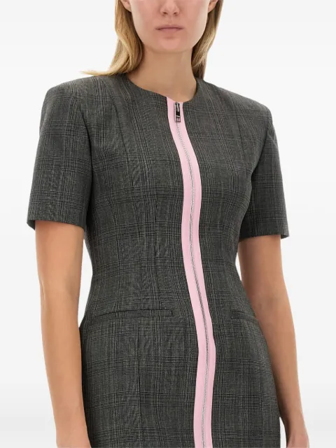 MSGM zip-up short-sleeve mini dress Grey 3742MDA2824782597