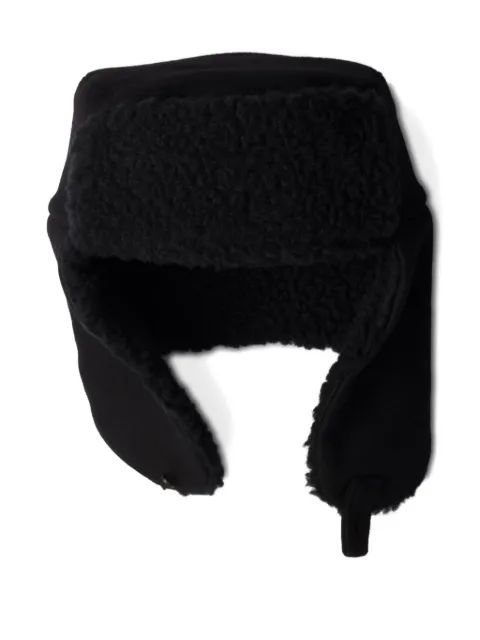 Prada triangle-logo fleece trapper hat Black 2HC45410VE