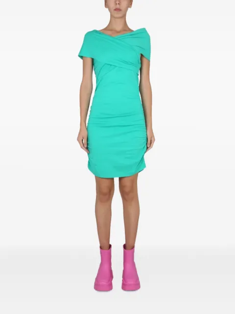 MSGM draped-detail mini dress Green 3342MDA17922779834