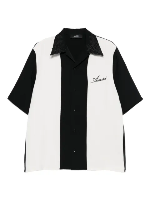 AMIRI floral-collar panelled shirt Black AMSTCA1193